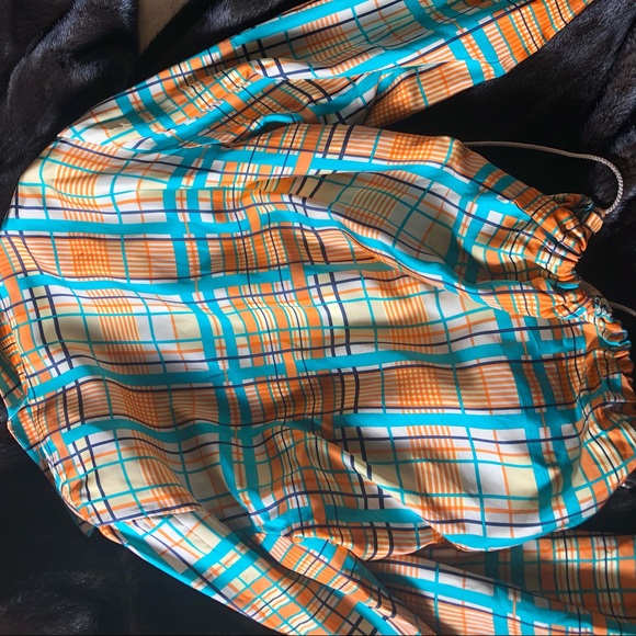 Peter Nygard Vintage jogger jacket Sporty neutral plaids Silk Large EUC - Picture 3 of 8